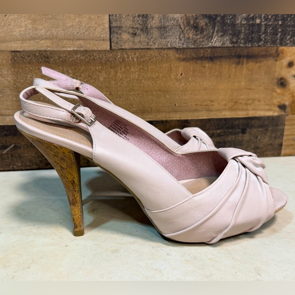 Apt. 9 Women's Blush Light Pink Open Toe Sling Back 3" Heels Pumps 10 AB 112